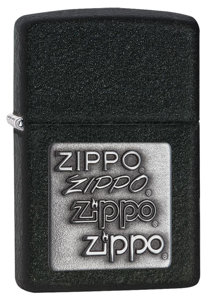 Black Crackle™ Silver Zippo Logo