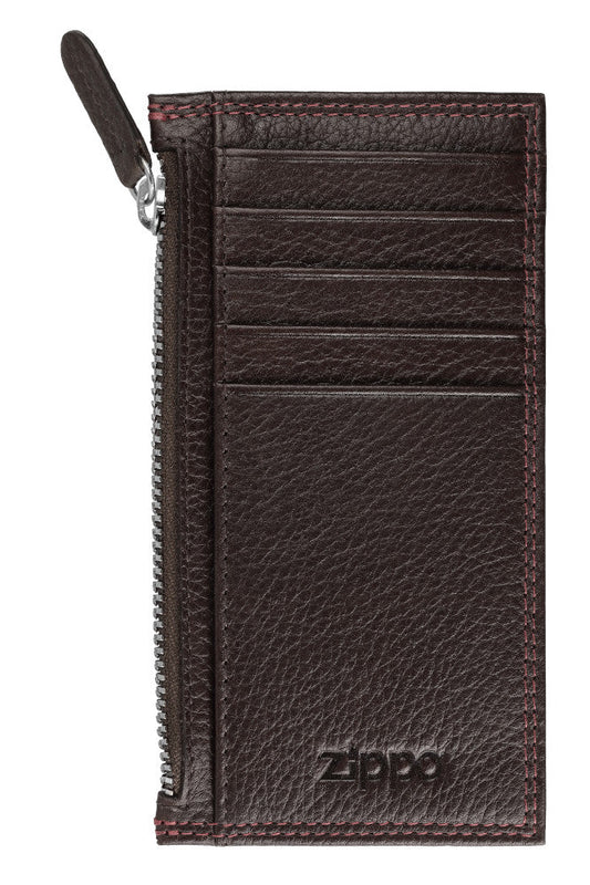 Card holder with zip pocket