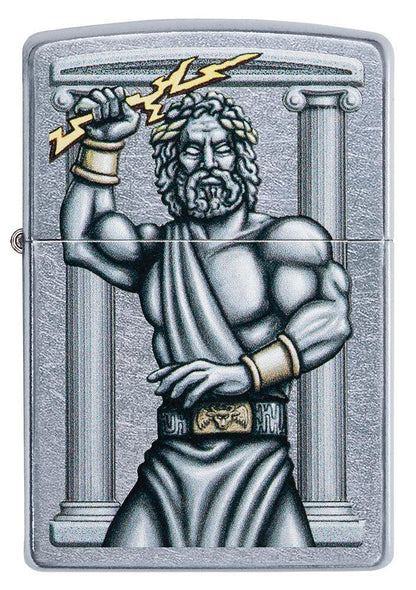 Front of Zeus Design Street Chrome Windproof Lighter