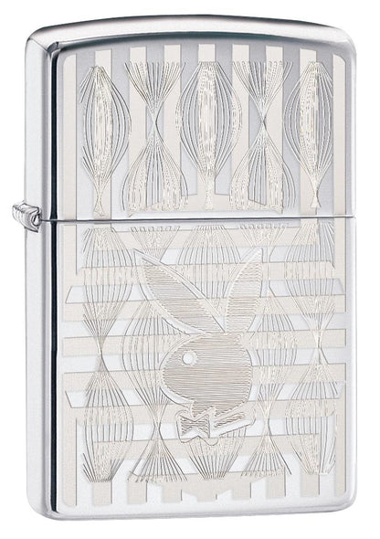 Playboy Design High Polish Chrome Laser Engrave Windproof Lighter