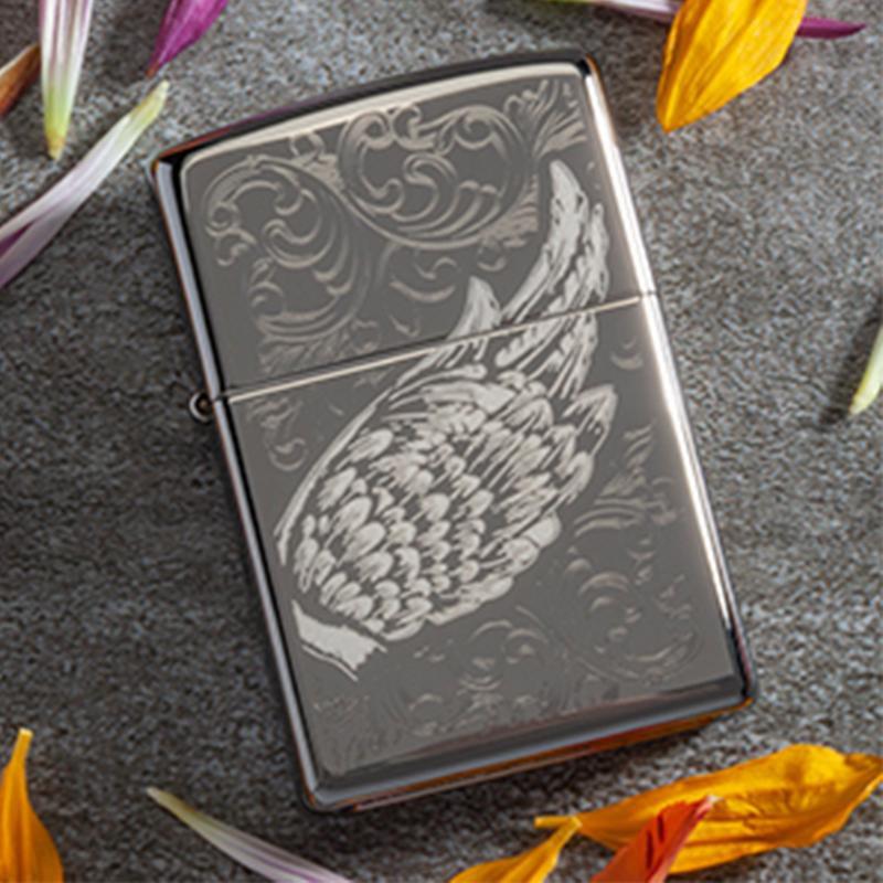 29881 Filligree Flame and Wing Design Zippo Windproof Lighter