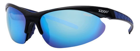 Side view of the Sport Thirty-three Sunglasses blue frame and lenses