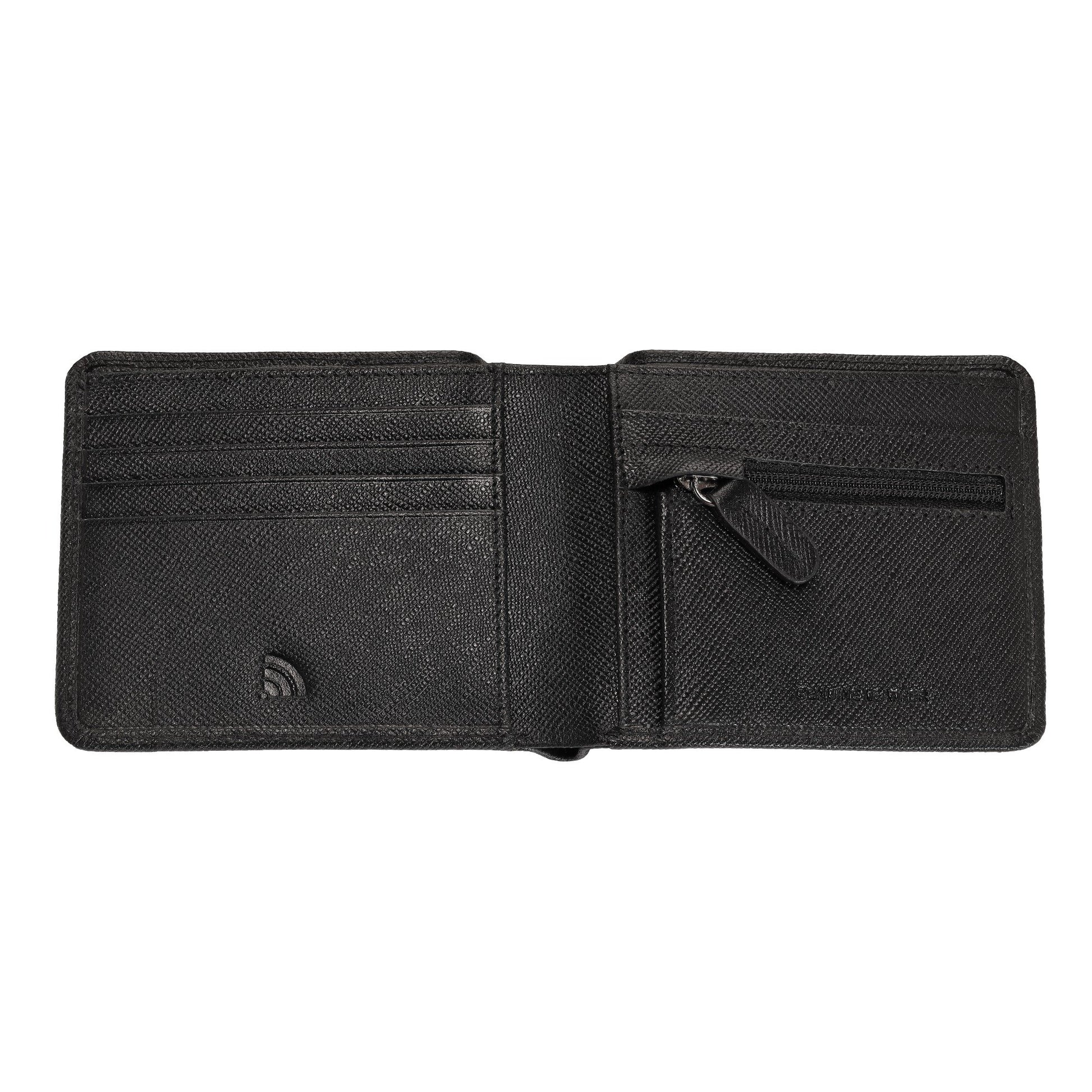 Saffiano Zipper Wallet Open 