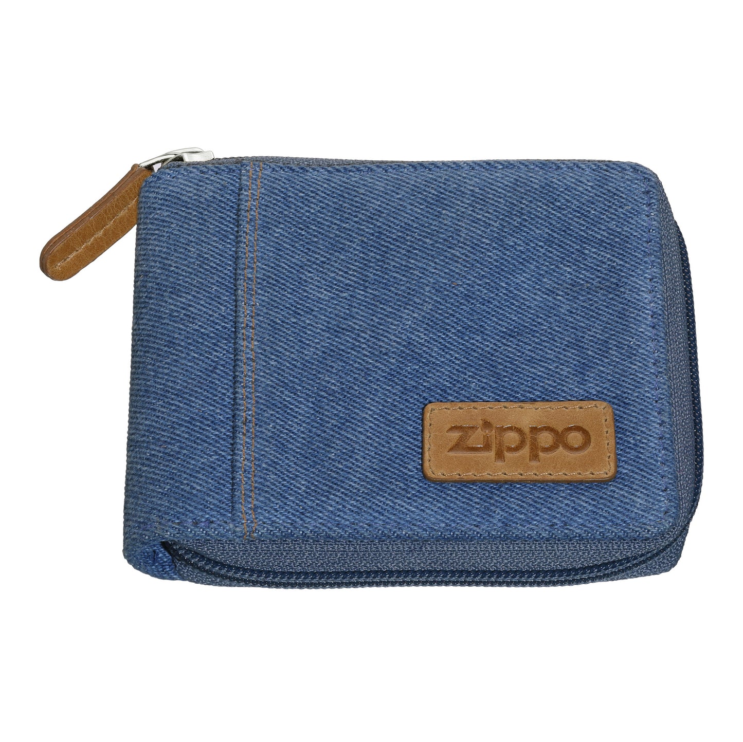 Denim Zipper Bi-Fold Wallet