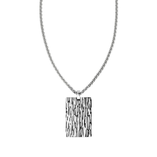  Square Pendant Necklace Stainless Steel