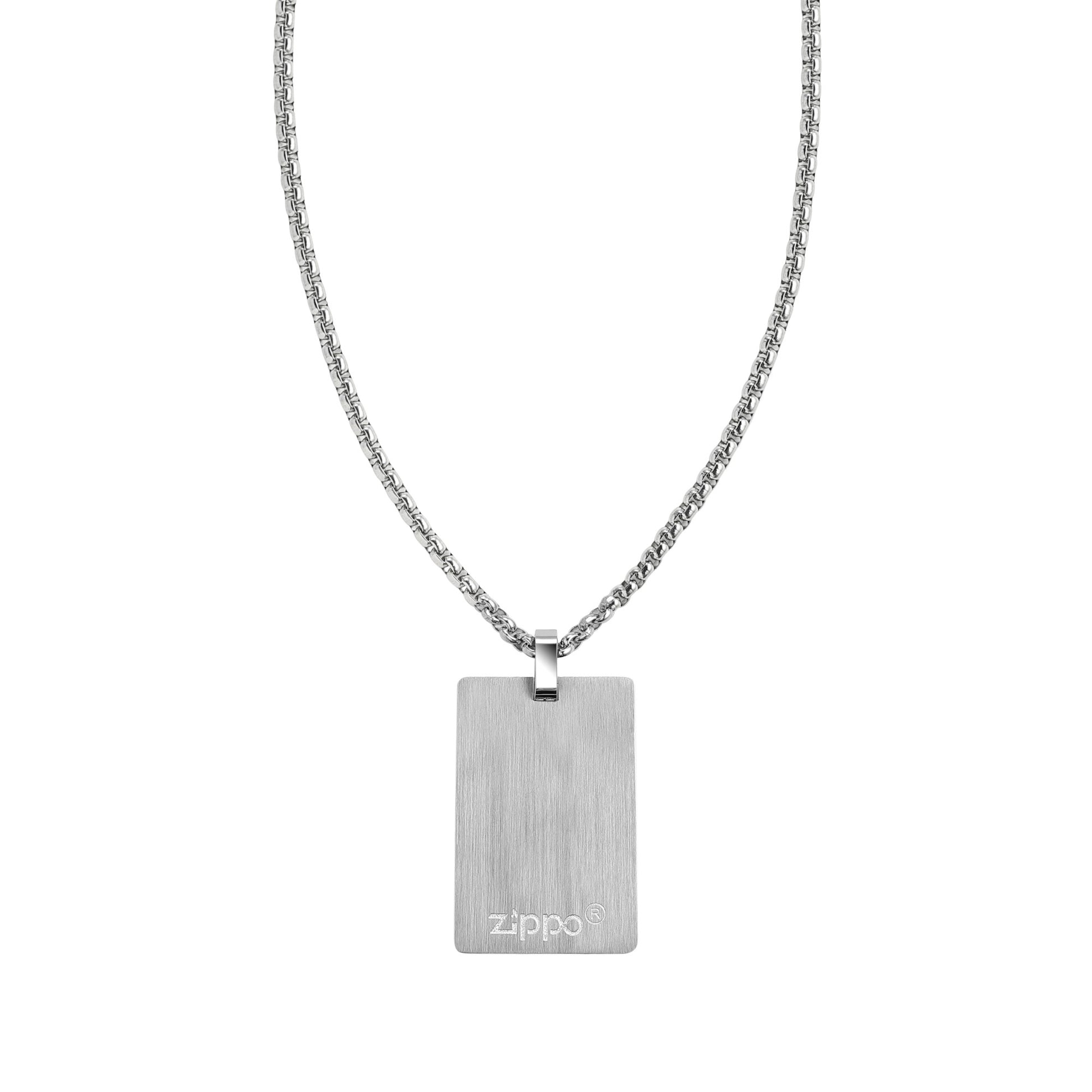  Square Pendant Necklace Stainless Steel