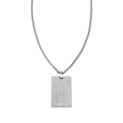  Square Pendant Necklace Stainless Steel