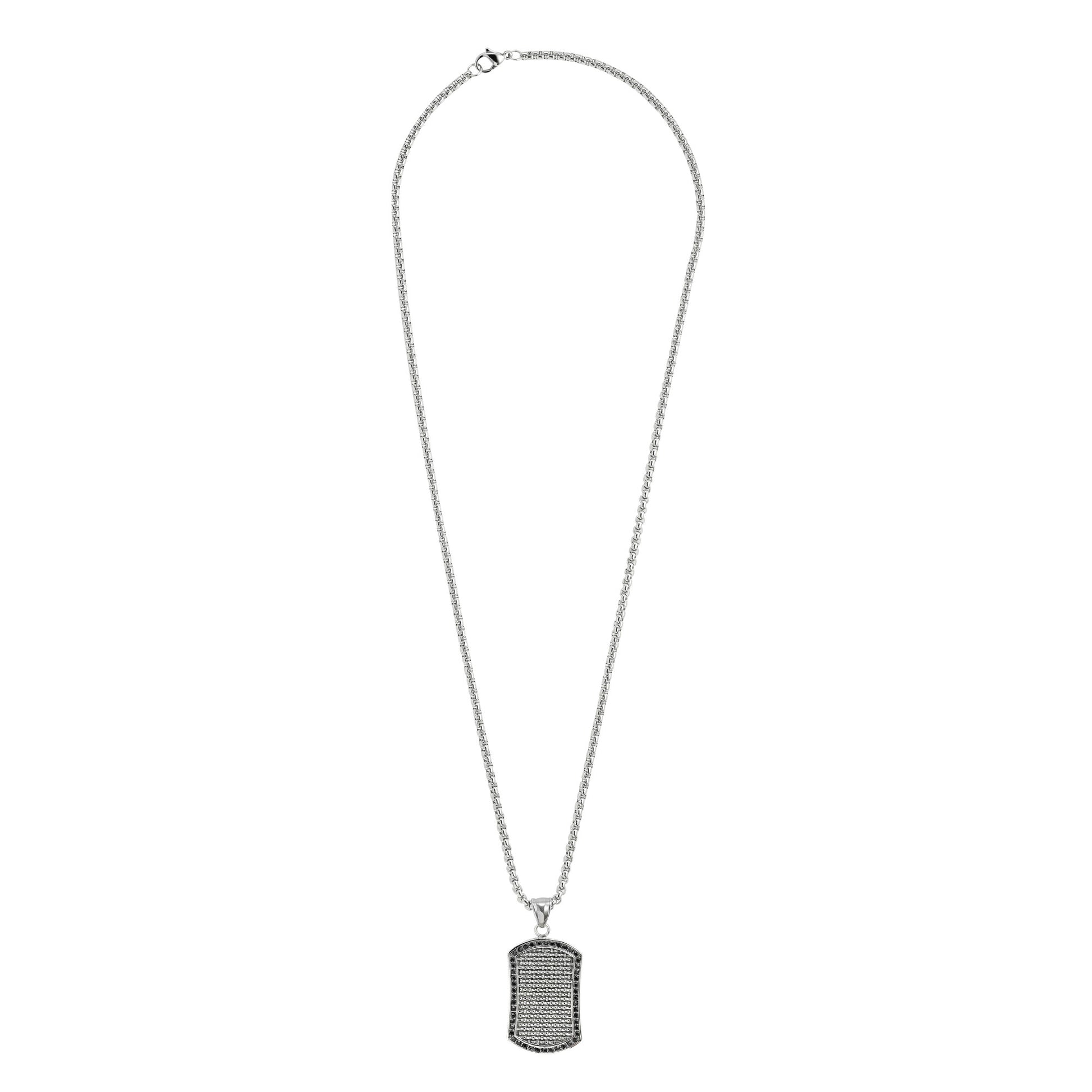 Crystal and Stainless Steel Pendant Necklace