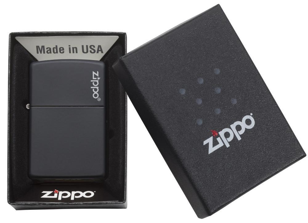 Zippo │ Classic Black Matte Zippo Logo Windproof Lighter