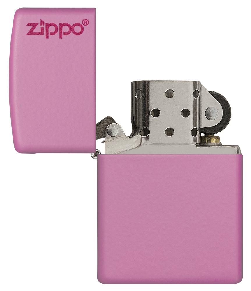 238ZL Pink Matte Lighter with Zippo Logo