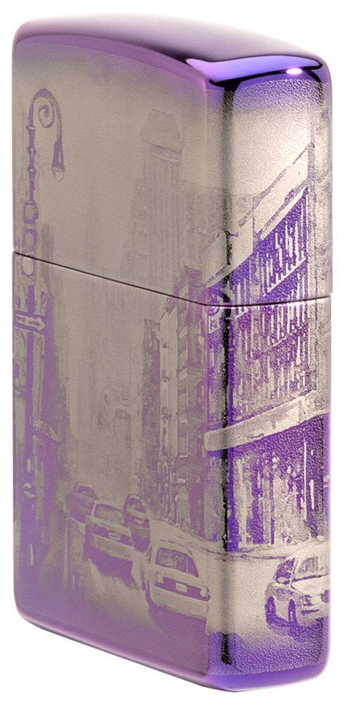 New York City High Polish Purple Design Windproof Lighter