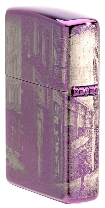 New York City High Polish Purple Design Windproof Lighter