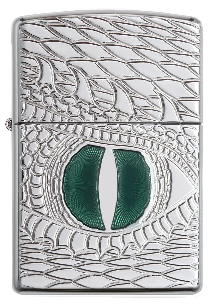 Zippo │ Armor® Green Dragon Eye Chrome Windproof Lighter | Zippo UK