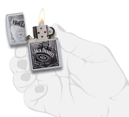 29285, Jack Daniel's Text Design, Color Image, Satin Chrome, Classic Case