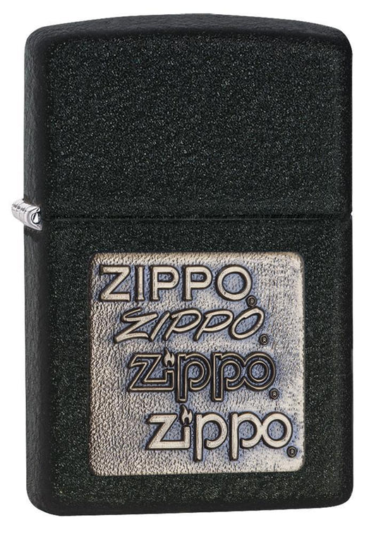 Black Crackle™ Gold Zippo Logo