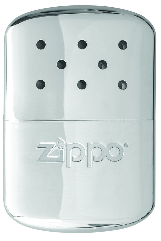 Front of 12-Hour High Polish Chrome Refillable Hand Warmer