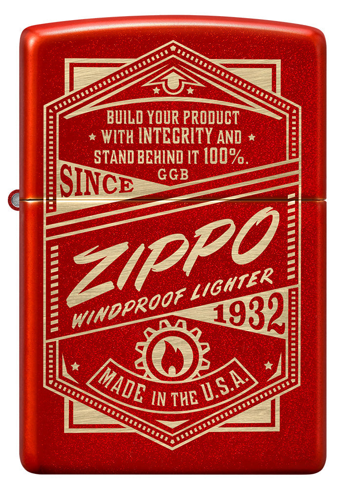 Zippo windproof lighter in vintage Design, red | Zippo