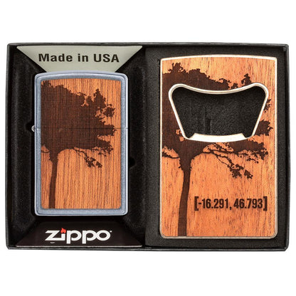 WOODCHUCK USA Lighter & Bottle Opener Gift Set