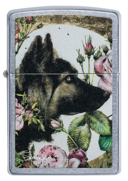 Spazuk Dog design Street Chrome windproof lighter standing forward