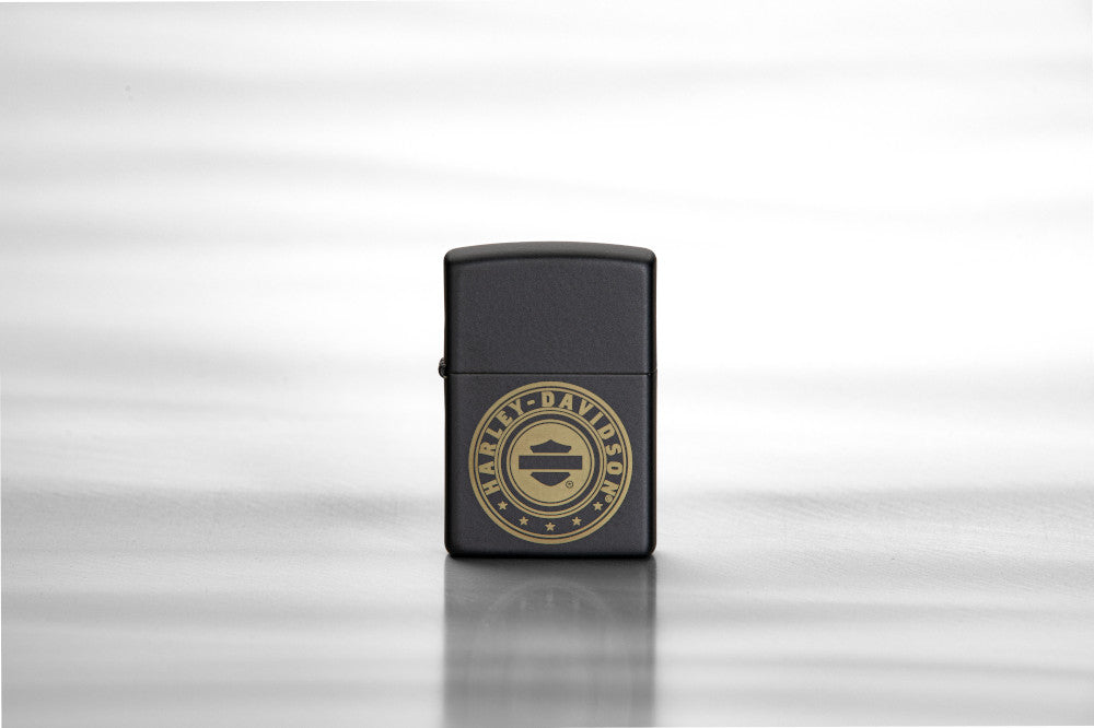 Harley-Davidson® Black Matte Laser Engrave Windproof Lighter