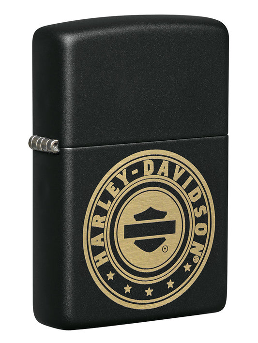 Harley-Davidson® Black Matte Laser Engrave Windproof Lighter