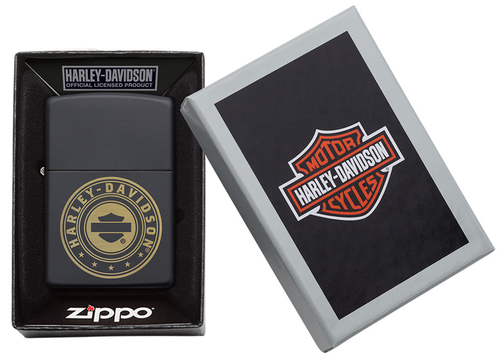 Harley-Davidson® Black Matte Laser Engrave Windproof Lighter