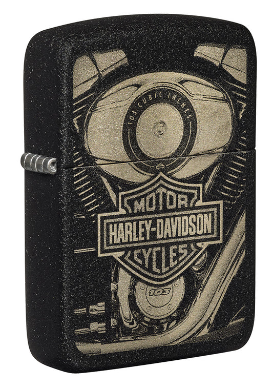 Harley-Davidson® Black Crackle Photo Image Windproof Lighter